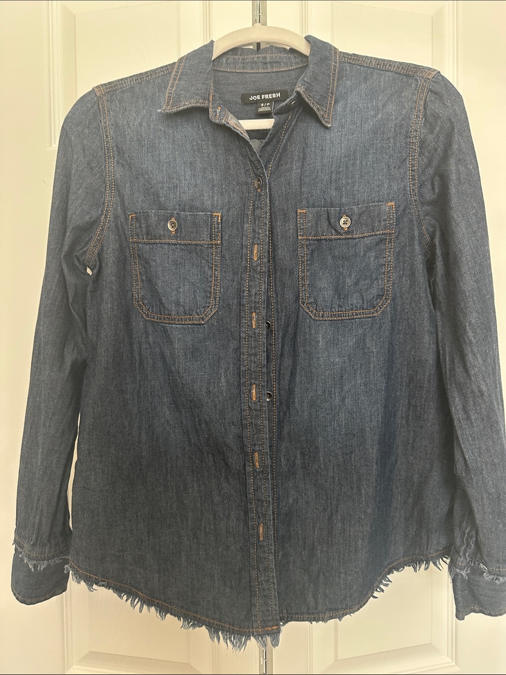 Joe Fresh Women's Dark Blue Denim Shirt Jacket